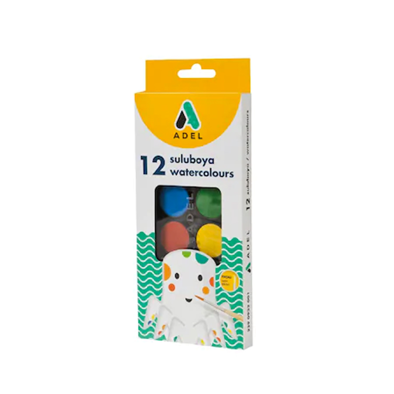 Adel Sulu Boya Küçük Boy 12 Renk 24 Mm 933001