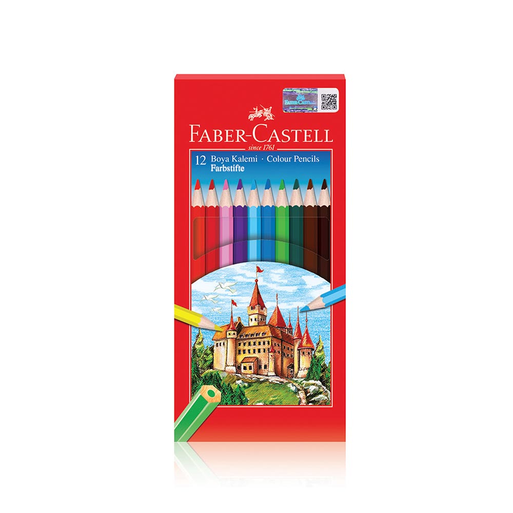 Faber Castell 116312 Karton Kutu Tam Boy 12'li Kuru Boya Seti 