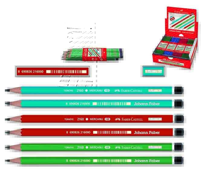 Faber Castell Köşeli Mercanlı Kurşun Kalem 160000