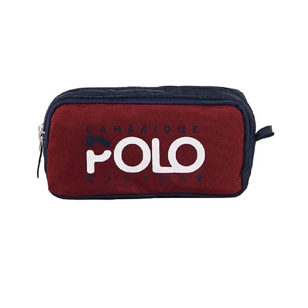 Cambridge Polo Club Preppy Kalem Çanta İki Bölme Bordo Lacivert