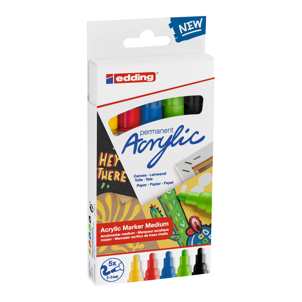 EDDİNG ORTA UÇLU AKRİLİK MARKÖR 5100-5000 BASİC 5Lİ SET EDDİNG ORTA UÇLU AKRİLİK MARKÖR 5100-5000 BASİC 5Lİ SET