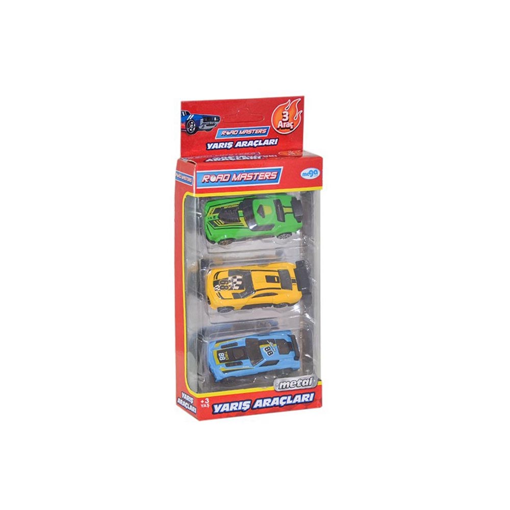 MEGA 00803-371111 YARIŞ ARABALARI 3LÜ SET