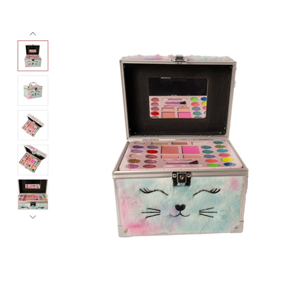 MEGA AST25301 MOR KEDİLİ PELUŞ MAKYAJ ÇANTASI